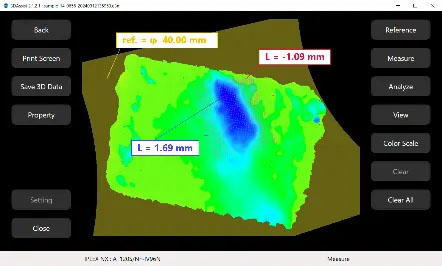 使用“颜色渐变”进行最深/最高分析。