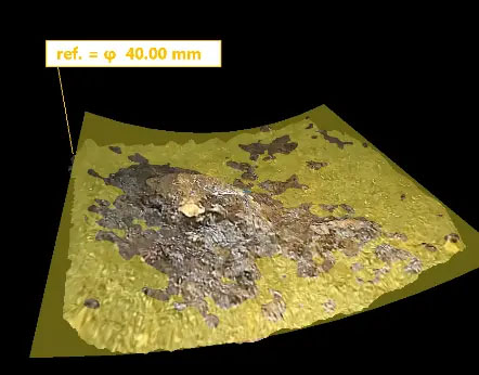 隆起样品的3D视图。