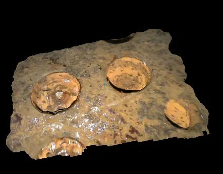 人工盲孔的3D视图。