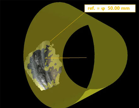 整个参考圆柱体的弯曲形状。