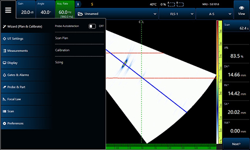 OmniScan X3的主菜单