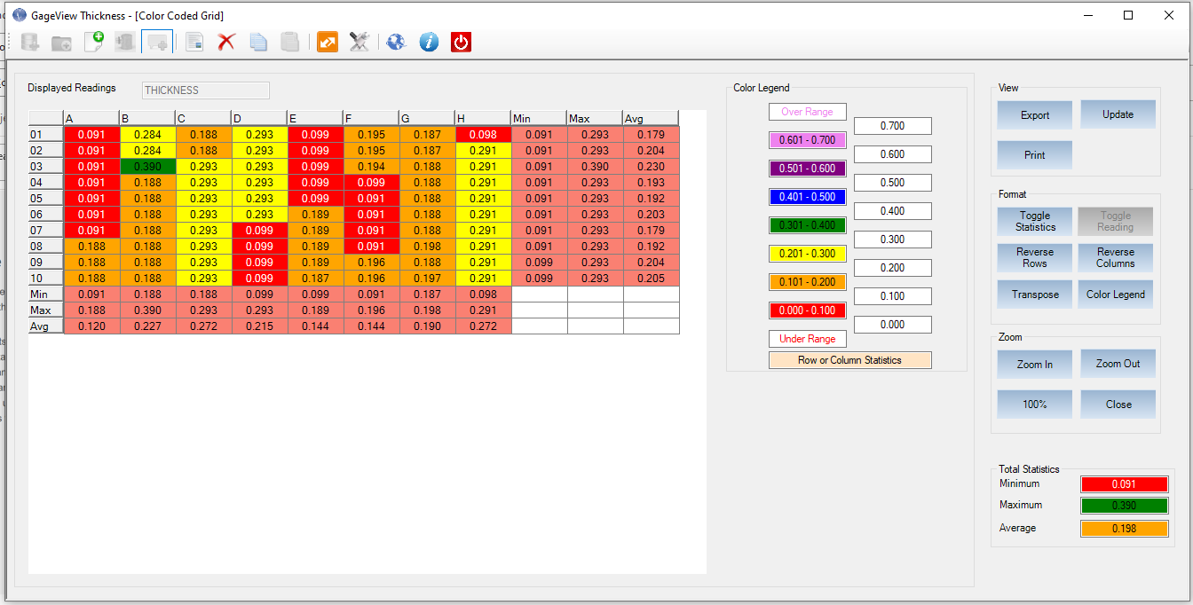 用于便携式超声测厚仪的PC软件