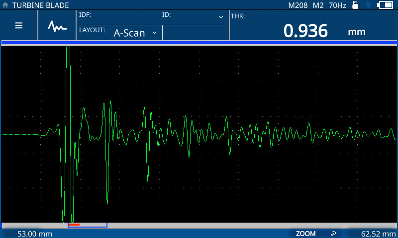 用于涡轮叶片检测的准确厚度测量