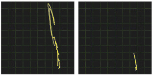 溶接部探傷用プローブを使用した欠陥のない領域と亀裂信号の比較