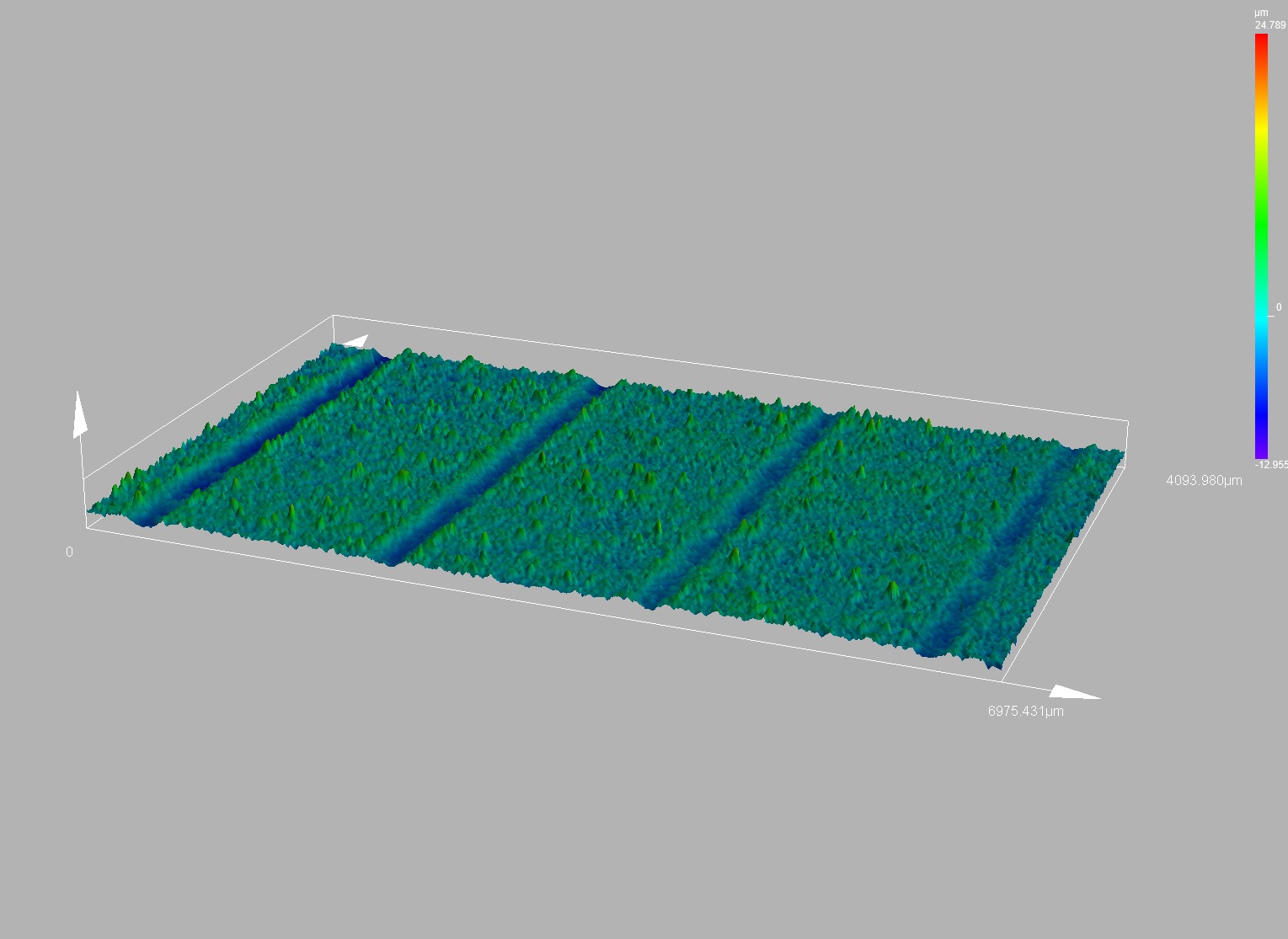 LEXT软件呈现的划痕检测数据图像