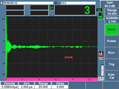 EPOCH 650仪器上的液位显示屏幕