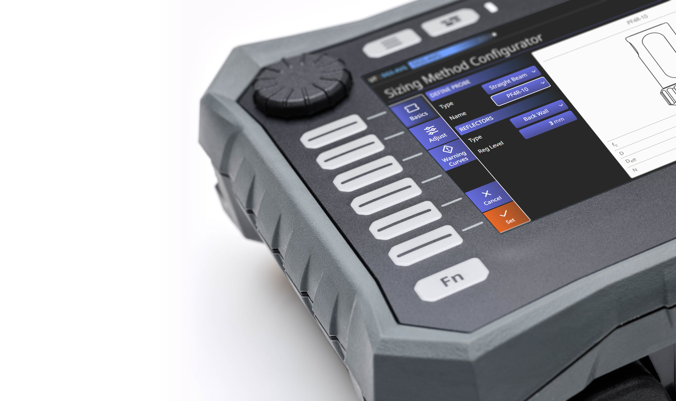 Modern Touchscreen, Adjustment Knob, and Direct-Access Buttons