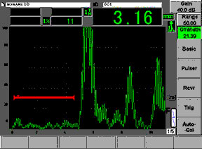 钎焊存在，闸门中的小回波