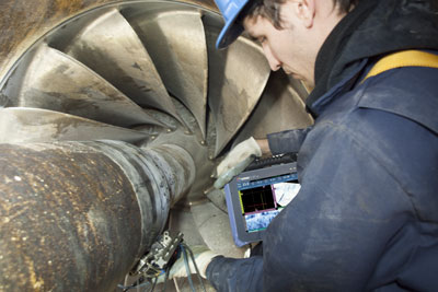 使用便携式OmniScan SX仪器对组件进行检测