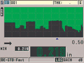 显示B扫描模式的屏幕