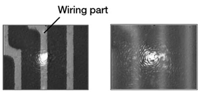 （a）在单点法中，在移动到样品有阶梯高度的一侧时，Z位置会明显移动，导致图像失焦。