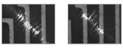 （b）使用多点法时，即使样品上有阶梯高度，在横向平移时，焦点位置也不会改变。