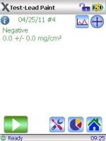 用于检测含铅漆层的奥林巴斯DELTA Classic分析仪的检测结果屏幕。