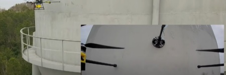 利用空中机器人进行超声波测厚仪厚度测量