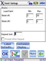 用于检测含铅漆层的奥林巴斯DELTA Classic分析仪的检测设置屏幕。