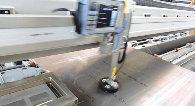 Evident NORTEC 600涡流探伤仪集成在HPI的自动化无损检测系统中，用于测量铝板的电导率