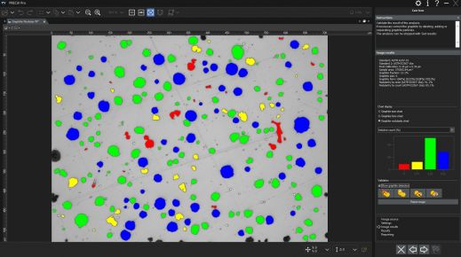 操作人员可以通过图像分析软件迅速获得准确、详细的石墨分析结果。