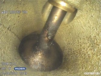 显示了碳聚积情况的视频内窥镜图像