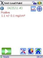 用于检测含铅漆层的奥林巴斯DELTA Classic分析仪的检测结果屏幕。