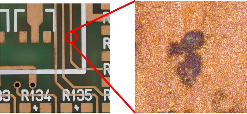 铜制图面的高倍率图像