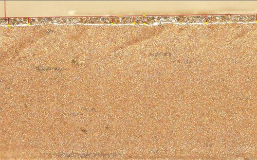 measuring thickness conductive wells thickness measurement software Evident DSX510 digital microscope polarized imaging