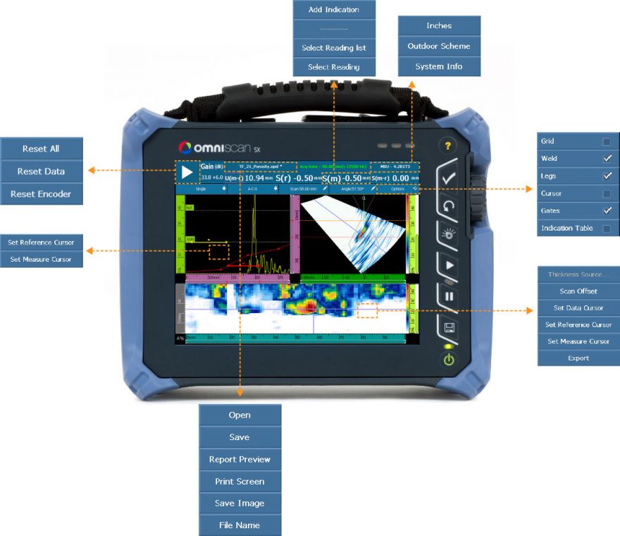 用于便携式OmniScan SX仪器的MXU软件