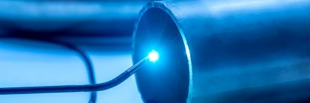 使用管道镜对零件进行远程视觉检测