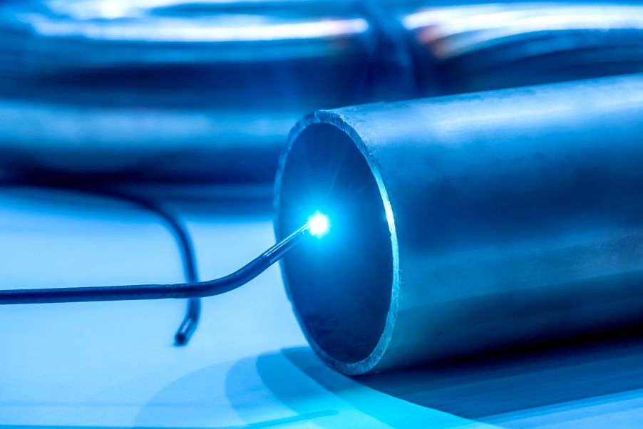 使用管道镜对零件进行远程视觉检测